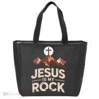 Jesus Is My Rock Biblical Christian Faith Tote Bag thumb 0