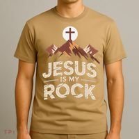 Jesus Is My Rock Biblical Christian Faith T-Shirt thumb 3