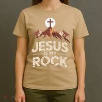 Jesus Is My Rock Biblical Christian Faith T-Shirt thumb 4
