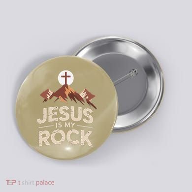 Jesus Is My Rock Biblical Christian Faith Button