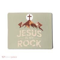 Jesus Is My Rock Biblical Christian Faith Mousepad thumb 0