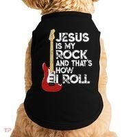 Jesus Is My Rock And That Is How I Roll Guitar Christian Doggie Tank thumb 0