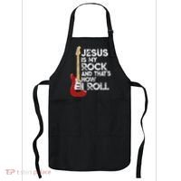 Jesus Is My Rock And That Is How I Roll Guitar Christian Apron thumb 0