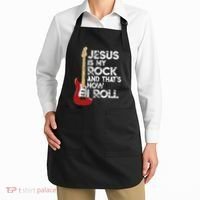 Jesus Is My Rock And That Is How I Roll Guitar Christian Apron thumb 2