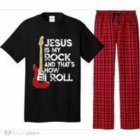 Jesus Is My Rock And That Is How I Roll Guitar Christian Pajama Set thumb 0