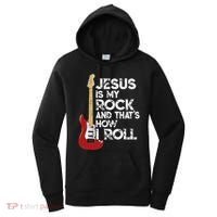 Jesus Is My Rock And That Is How I Roll Guitar Christian Women's Hoodie thumb 0