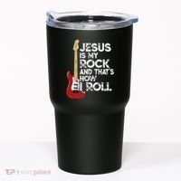 Jesus Is My Rock And That Is How I Roll Guitar Christian Tumbler thumb 0