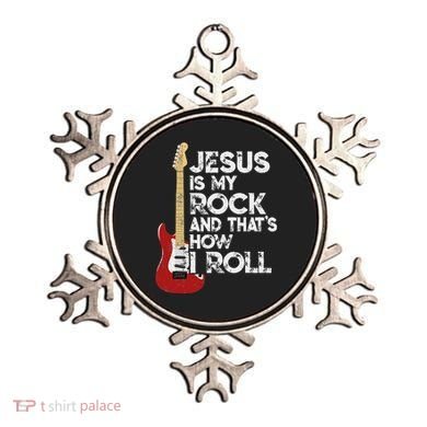 Jesus Is My Rock And That Is How I Roll Guitar Christian Ornament