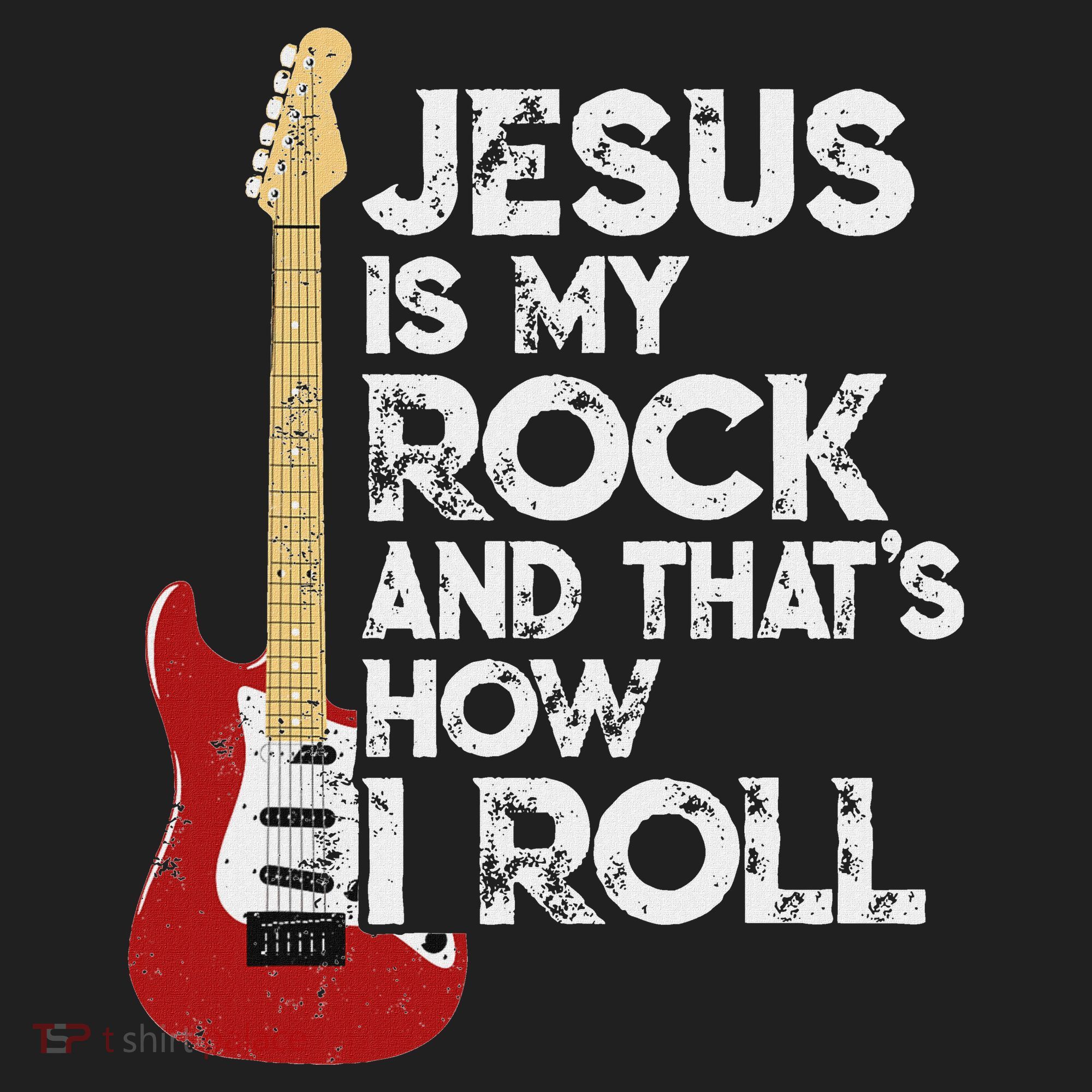 Jesus Is My Rock And That Is How I Roll Guitar Christian Golf Towel