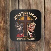 Jesus Is My Savior Trump Is My President Biblical Coaster thumb 0