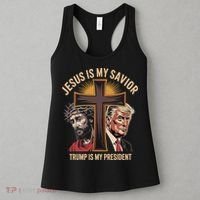 Jesus Is My Savior Trump Is My President Biblical Women's Tank Top thumb 3