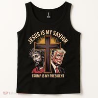 Jesus Is My Savior Trump Is My President Biblical Tank Top thumb 2