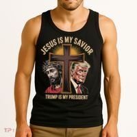 Jesus Is My Savior Trump Is My President Biblical Tank Top thumb 3
