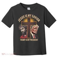 Jesus Is My Savior Trump Is My President Biblical Toddler T-Shirt thumb 0