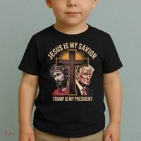 Jesus Is My Savior Trump Is My President Biblical Toddler T-Shirt thumb 2