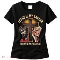 Jesus Is My Savior Trump Is My President Biblical Women's T-Shirt thumb 0