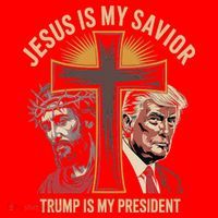 Jesus Is My Savior Trump Is My President Biblical Santa Hat thumb 1