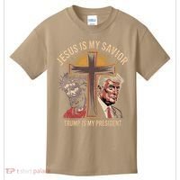 Jesus Is My Savior Trump Is My President Biblical Kids T-Shirt thumb 0