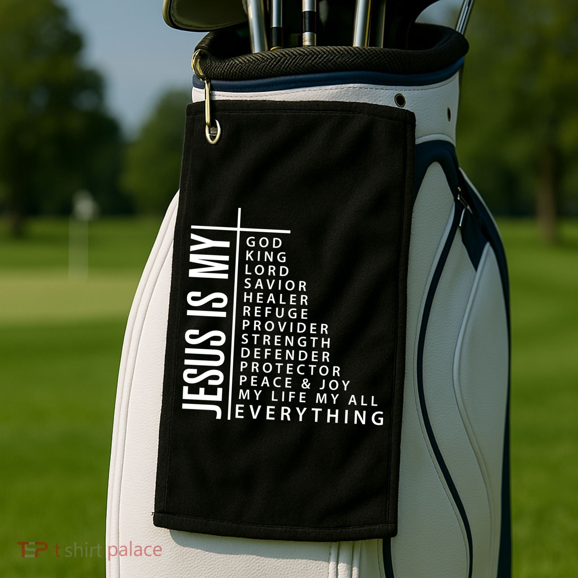 Jesus Is My God King Lord Savior Healer My Everything Golf Towel