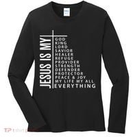 Jesus Is My God King Lord Savior Healer My Everything Women's Long Sleeve Shirt thumb 0