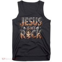Jesus Is My Rock Biblical Faith Tank Top thumb 0