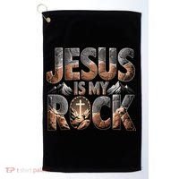 Jesus Is My Rock Biblical Faith Golf Towel thumb 0