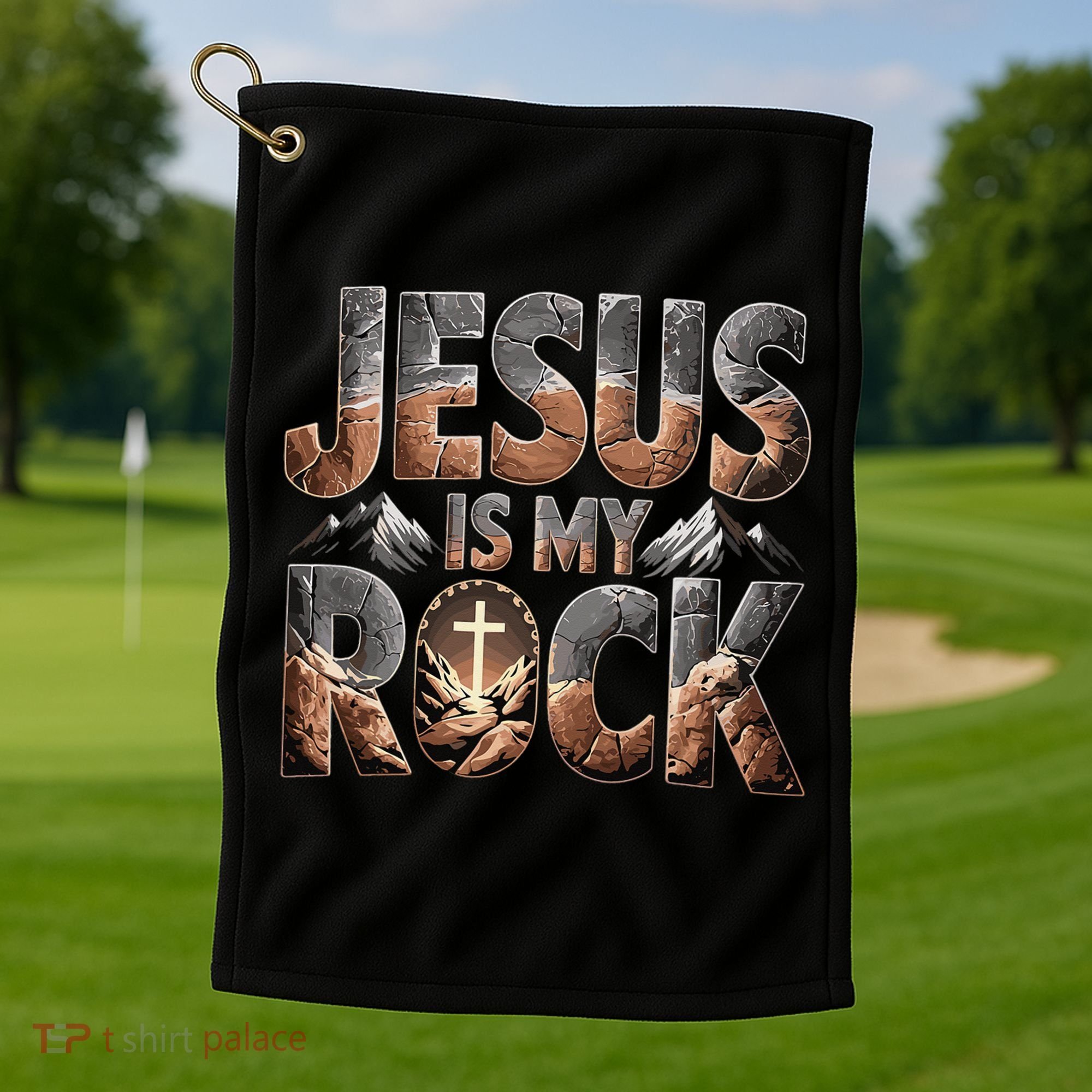 Jesus Is My Rock Biblical Faith Golf Towel