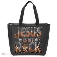 Jesus Is My Rock Biblical Faith Tote Bag thumb 0