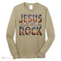 Jesus Is My Rock Biblical Faith Long Sleeve Shirt thumb 0