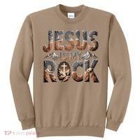 Jesus Is My Rock Biblical Faith Sweatshirt thumb 0