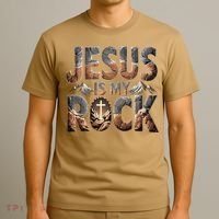 Jesus Is My Rock Biblical Faith T-Shirt thumb 3