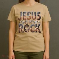 Jesus Is My Rock Biblical Faith T-Shirt thumb 4