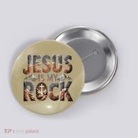 Jesus Is My Rock Biblical Faith Button thumb 0