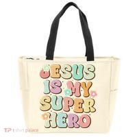 Jesus Is My Superhero Christian Religious Tote Bag thumb 0