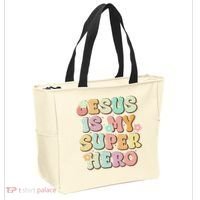 Jesus Is My Superhero Christian Religious Tote Bag thumb 2
