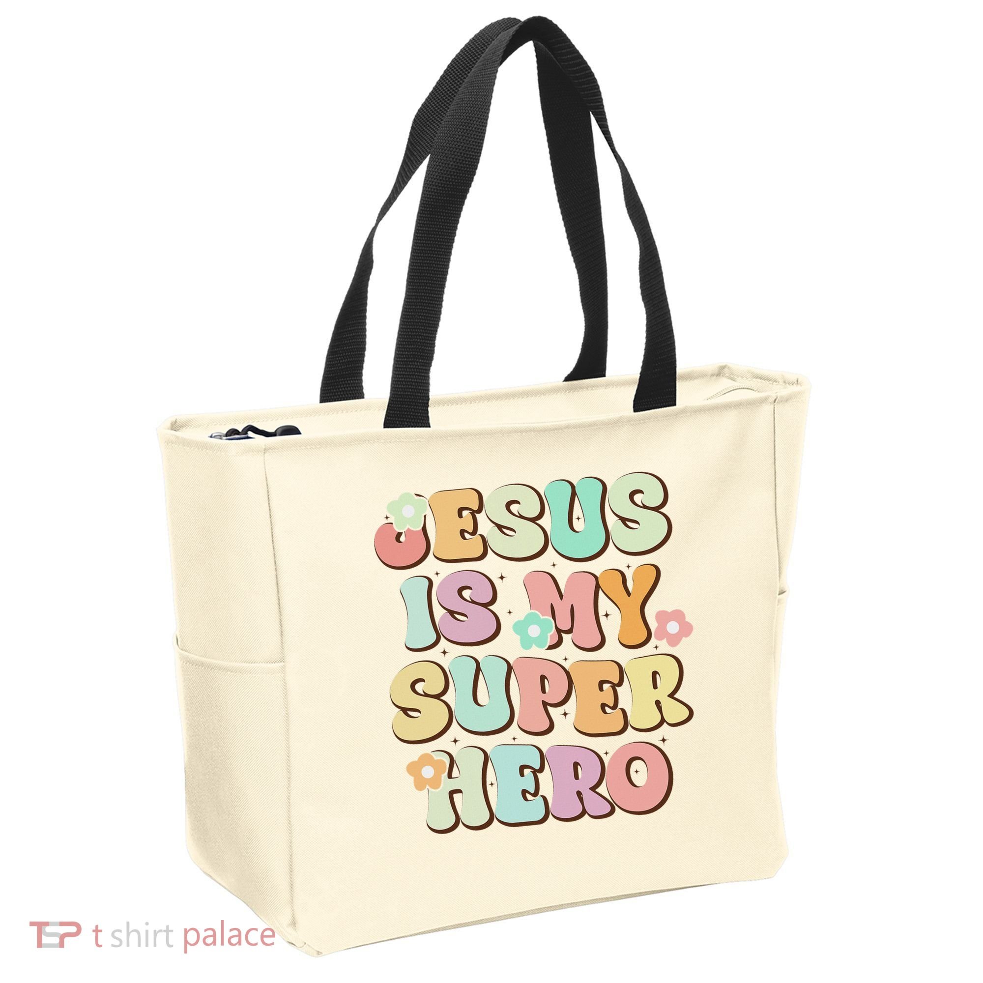Jesus Is My Superhero Christian Religious Tote Bag