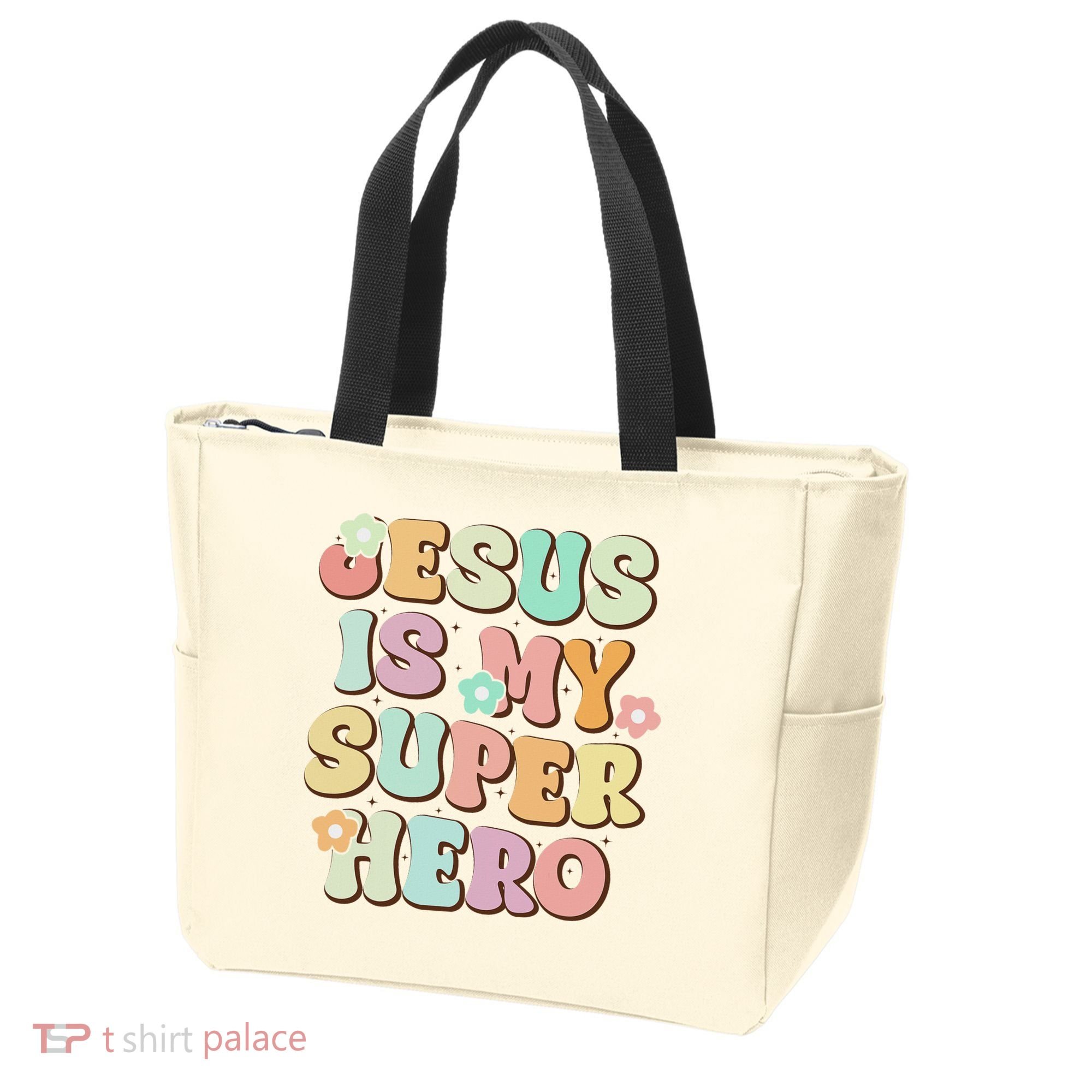 Jesus Is My Superhero Christian Religious Tote Bag