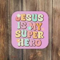 Jesus Is My Superhero Christian Religious Coaster thumb 0