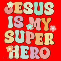 Jesus Is My Superhero Christian Religious Santa Hat thumb 1
