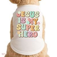 Jesus Is My Superhero Christian Religious Doggie Tank thumb 0