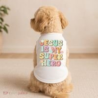 Jesus Is My Superhero Christian Religious Doggie Tank thumb 2