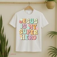 Jesus Is My Superhero Christian Religious T-Shirt thumb 2