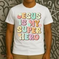 Jesus Is My Superhero Christian Religious T-Shirt thumb 3