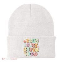Jesus Is My Superhero Christian Religious Beanie thumb 0