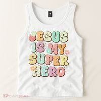 Jesus Is My Superhero Christian Religious Tank Top thumb 2