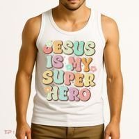 Jesus Is My Superhero Christian Religious Tank Top thumb 3