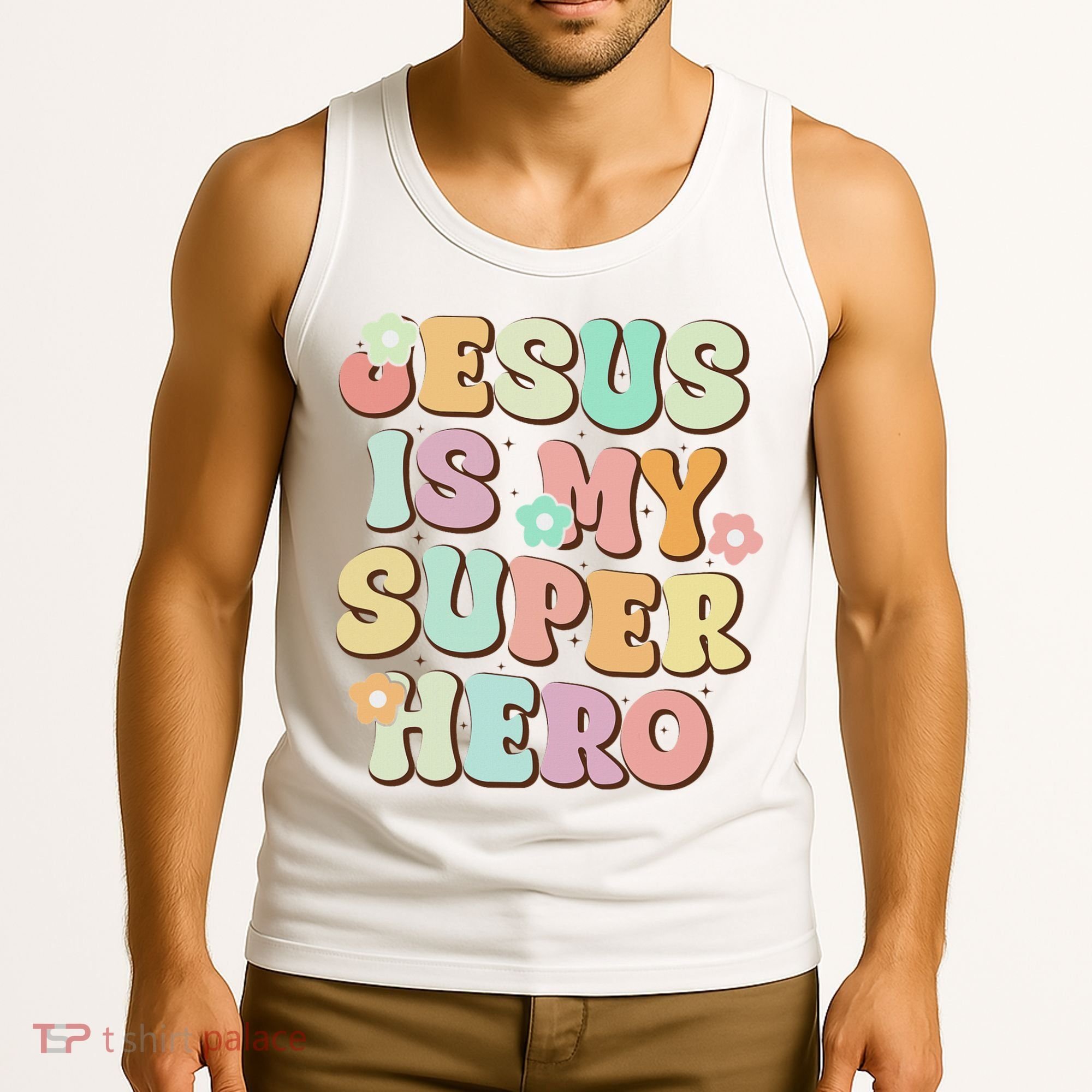 Jesus Is My Superhero Christian Religious Tank Top