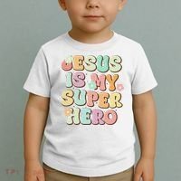 Jesus Is My Superhero Christian Religious Toddler T-Shirt thumb 2