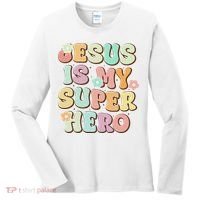 Jesus Is My Superhero Christian Religious Women's Long Sleeve Shirt thumb 0