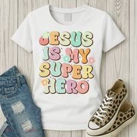 Jesus Is My Superhero Christian Religious Women's T-Shirt thumb 3
